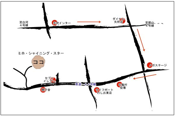 ミホ・シャイニング・スターの地図